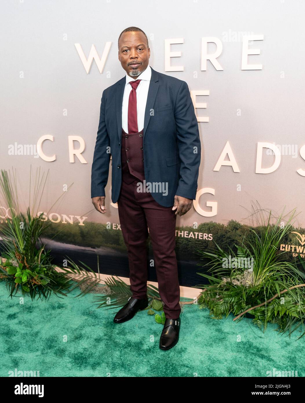 New York, USA. 11th July, 2022. Sterling Macer Jr. attends premiere of the movie "Where The Crawdads Sing" at Museum of Modern Art in New York on July 11, 2022. (Photo by Lev Radin/Sipa USA) Credit: Sipa USA/Alamy Live News Stock Photo