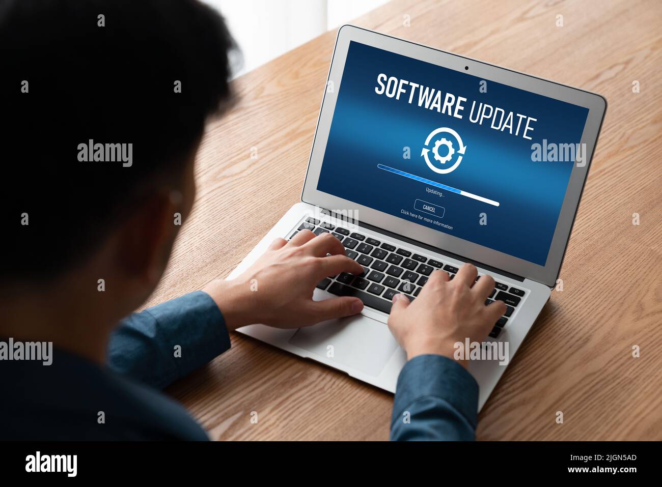 Software update on computer for modish version of device software