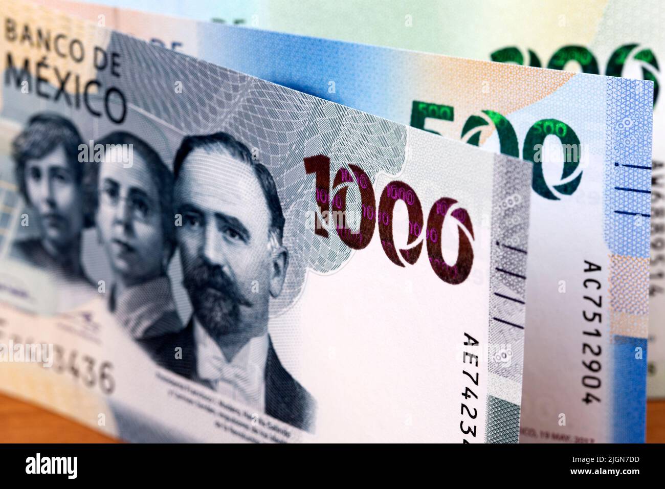 Mexican money - peso a business background Stock Photo