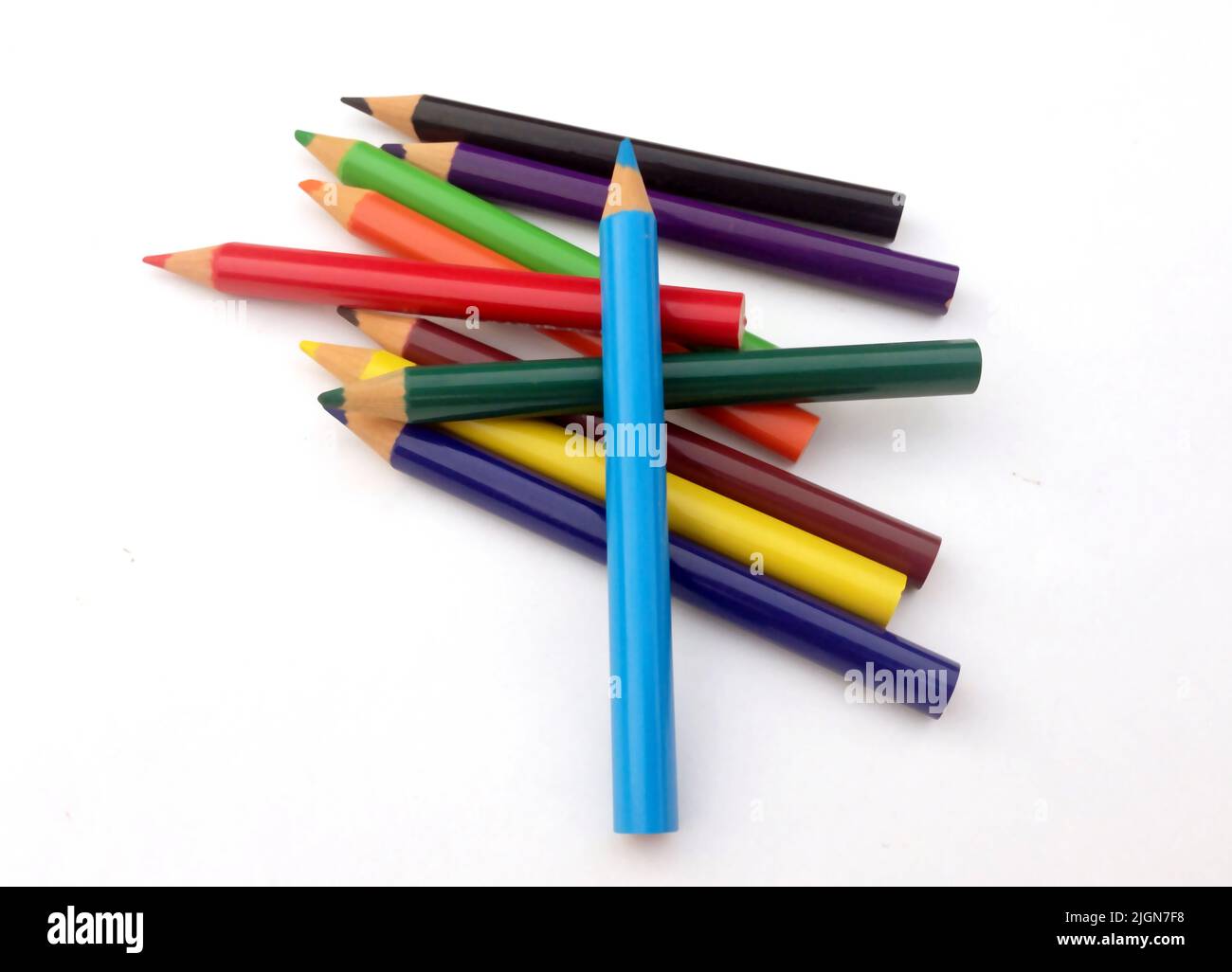 multi color pencil isolated on white background Stock Photo - Alamy