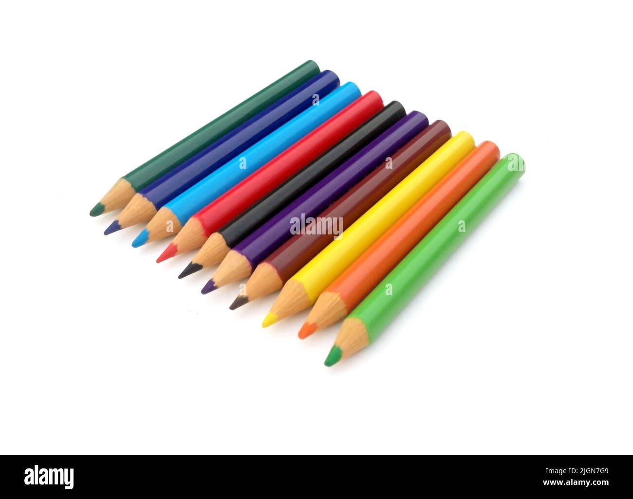 multi color pencil isolated on white background Stock Photo