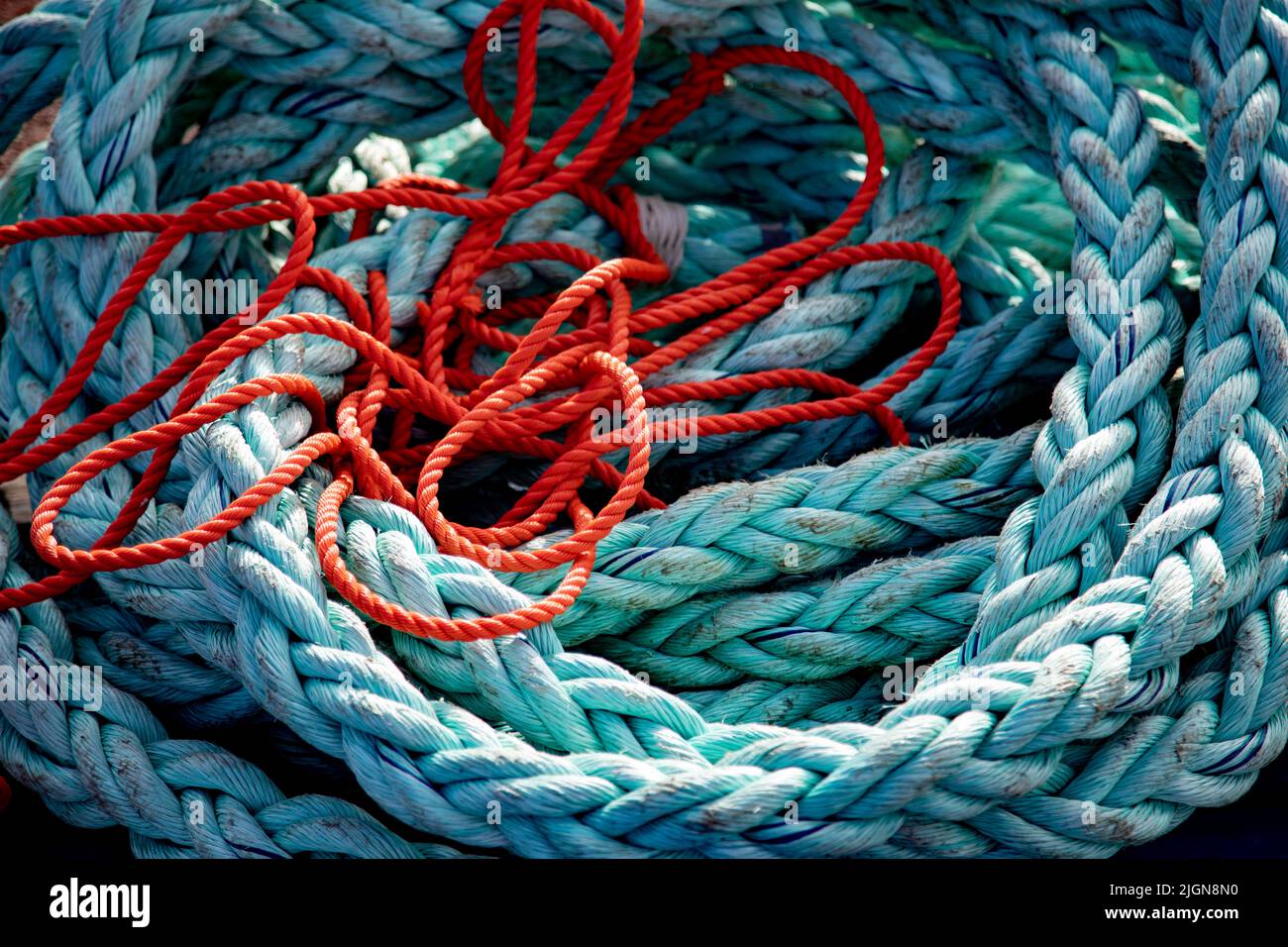 Close up of brightly coloured rope Stock Photo - Alamy