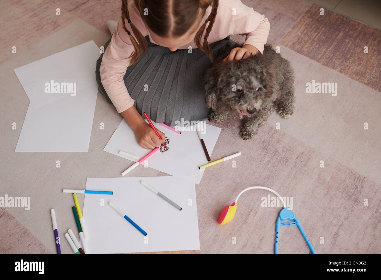 Adorable preteen child sitting hi-res stock photography and images - Alamy