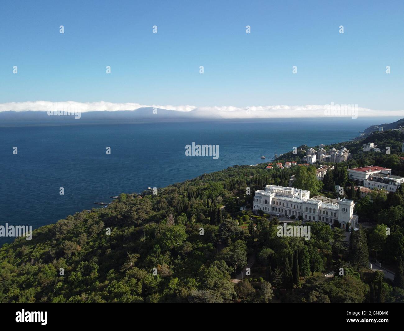 Aerial View of Livadia Palace located on the shores of the Black Sea