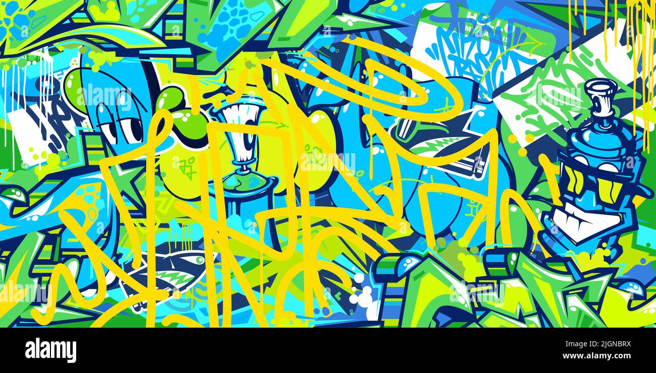 Cool Abstract Urban Street Art Graffiti Style Vector Illustration