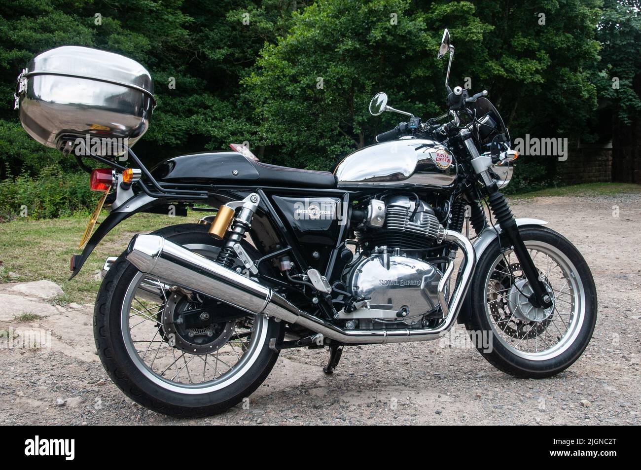 Royal Enfield Interceptor 650 retro-styled motorcycle. UK's best-selling big bike in 2020 Stock Photo