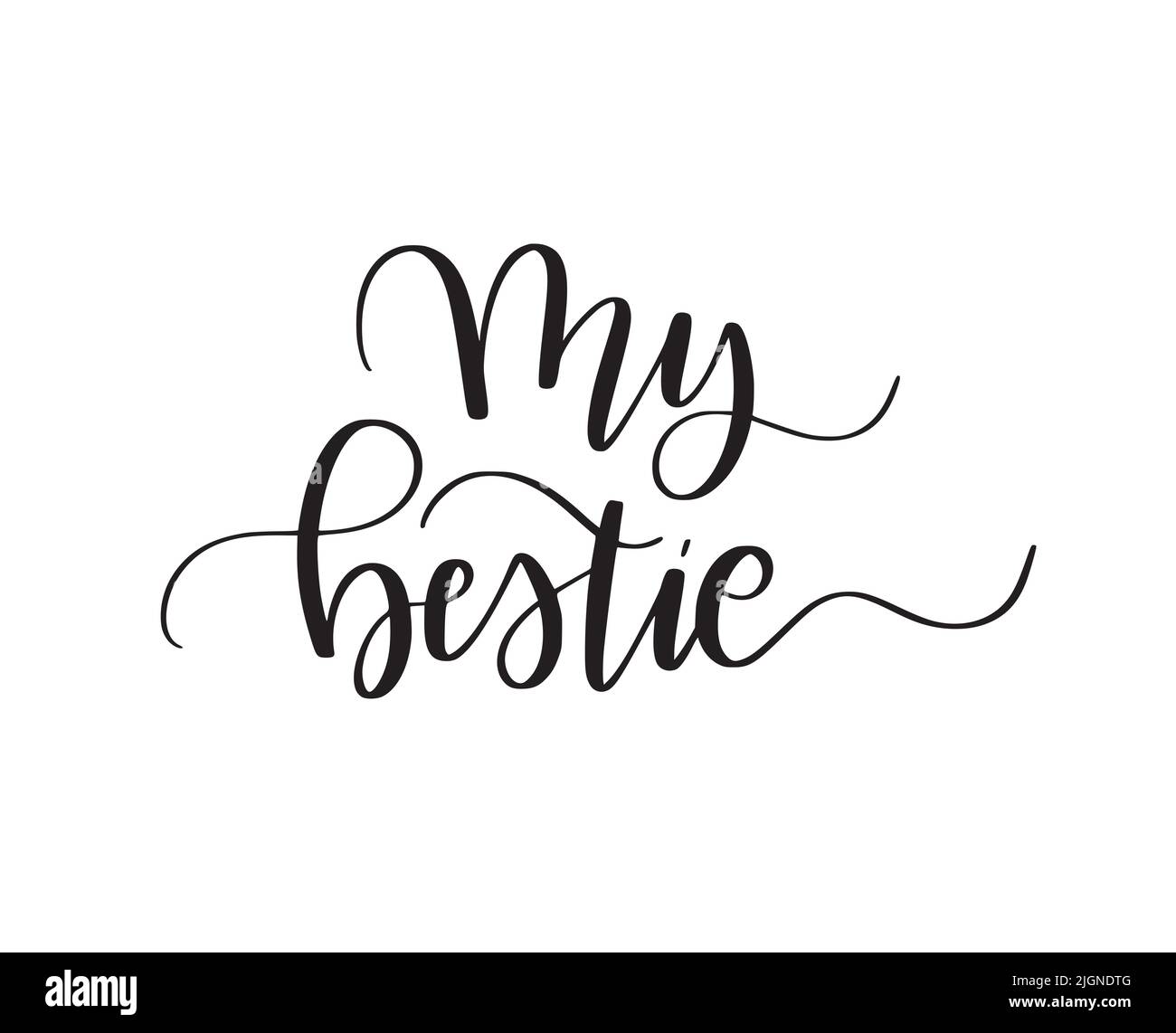 My bestie cute modern calligraphy words Stock Vector Image & Art Alamy