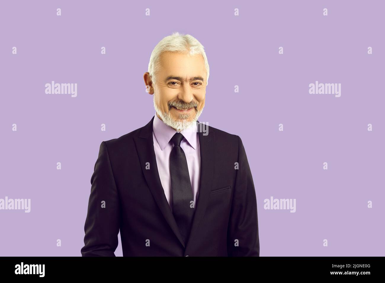 Smiling mature businessman in suit portrait Stock Photo