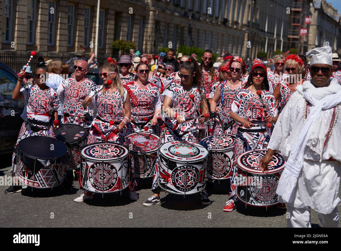 Drumming band performing at the annual carnival as it progresses