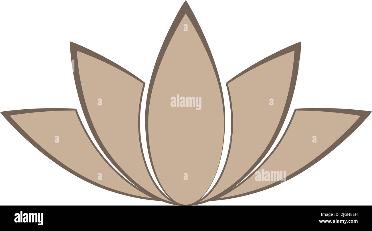 lotus flower symbol isolated on white background, vector illustration Stock Vector