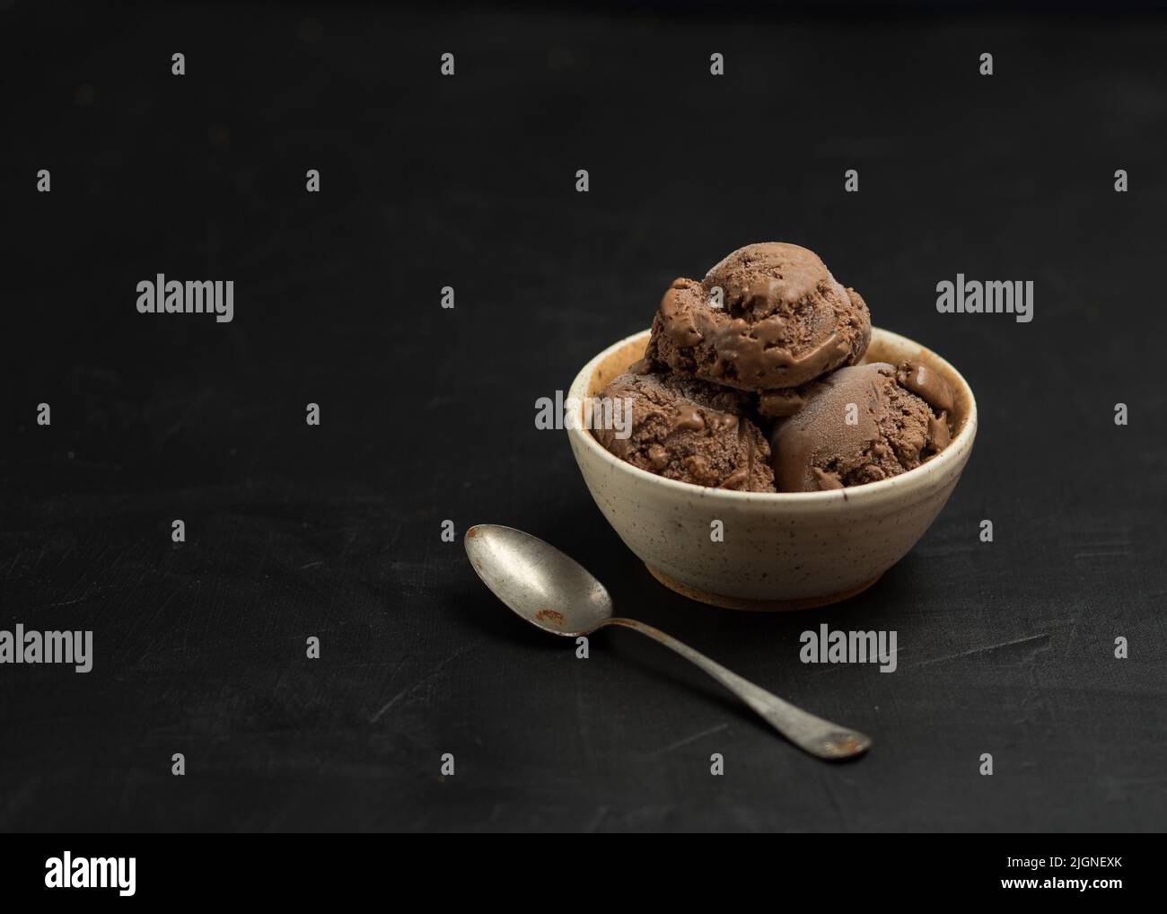 Chocolate Cinnamon Basil Gelato Stock Photo Alamy