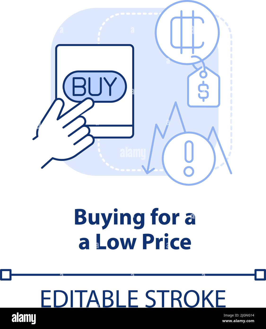 Buying for low price light blue concept icon Stock Vector Image & Art