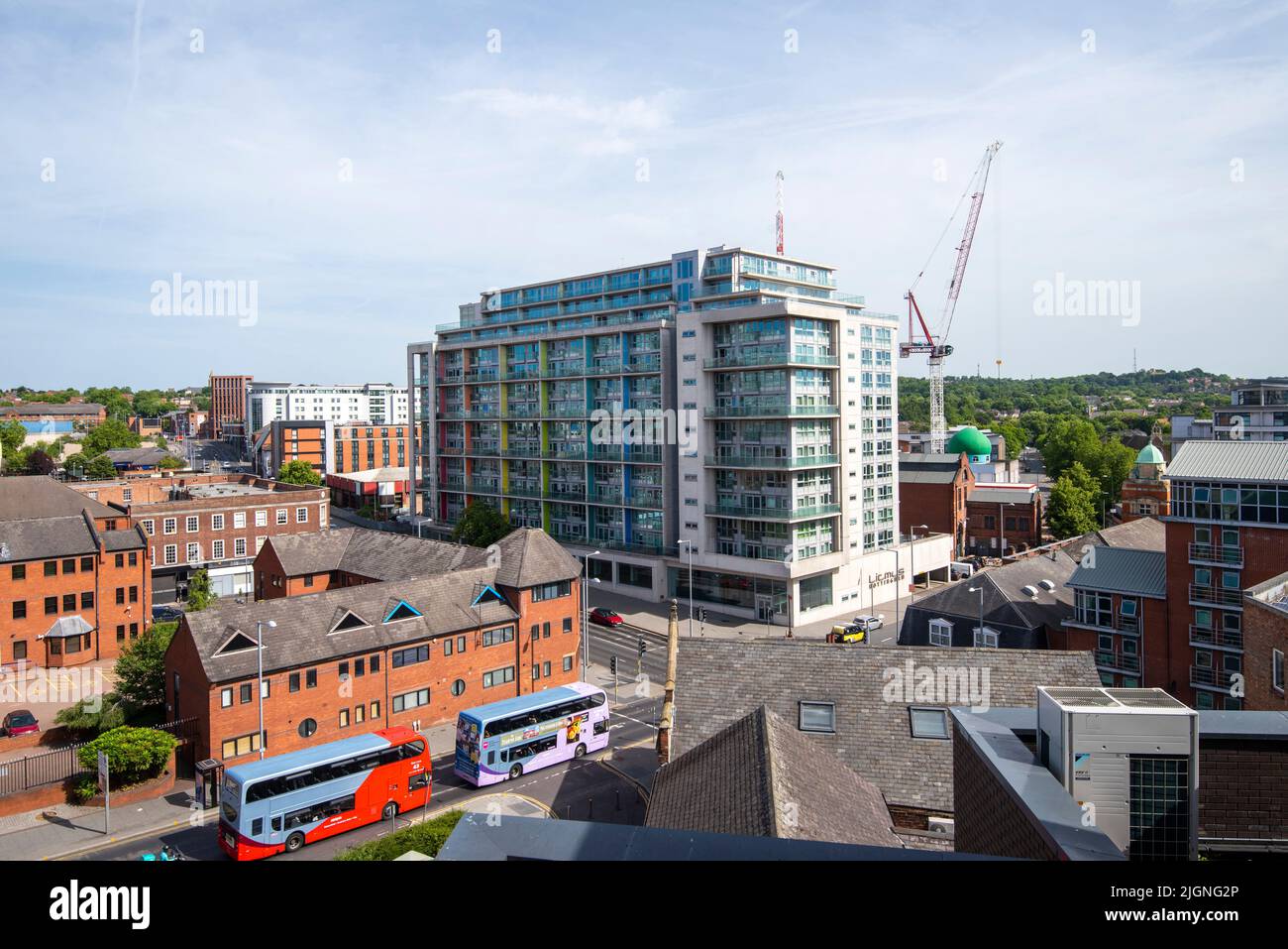 View North from the roof of the Confetti Institute in Nottingham City