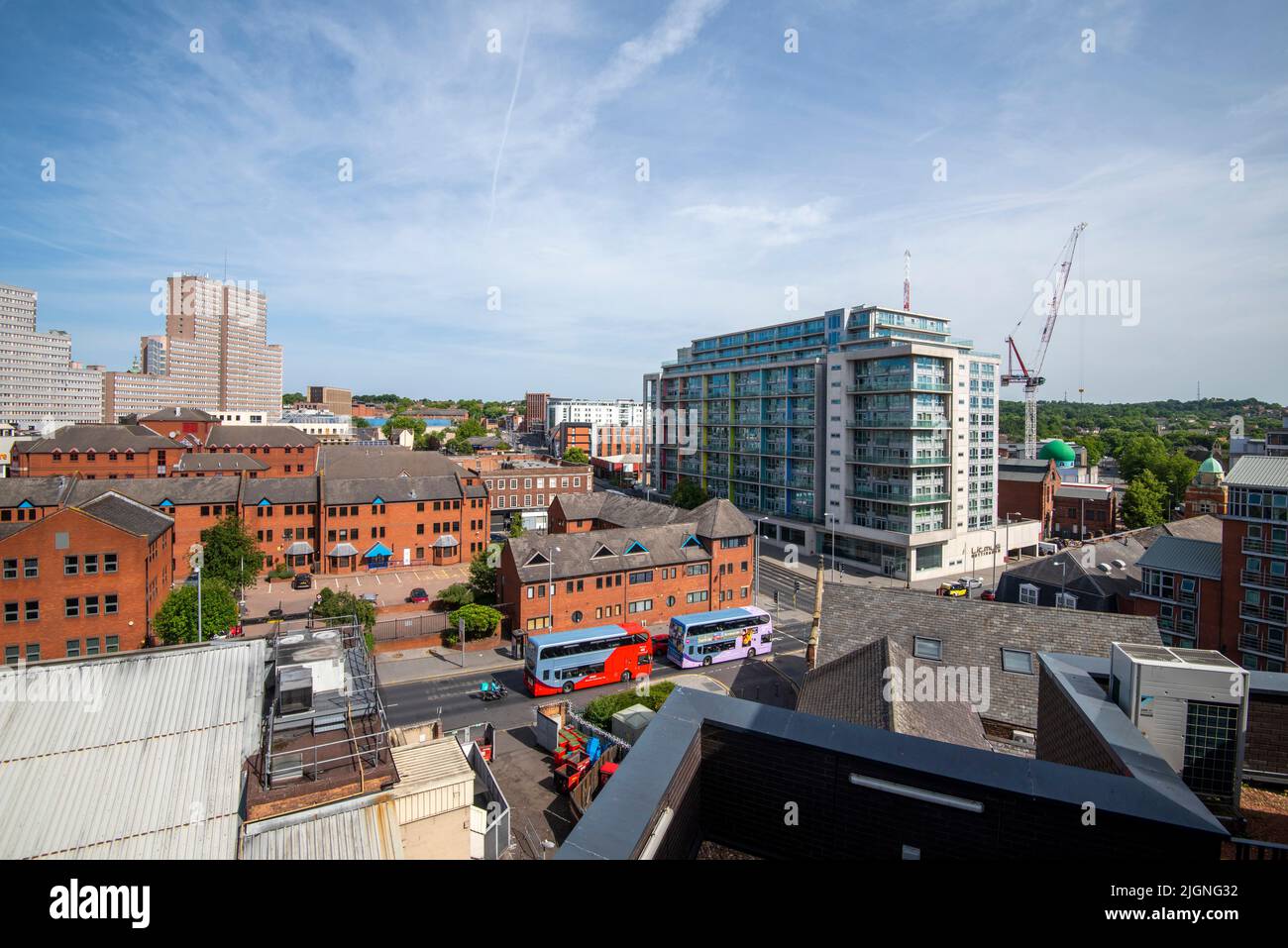 View North from the roof of the Confetti Institute in Nottingham City