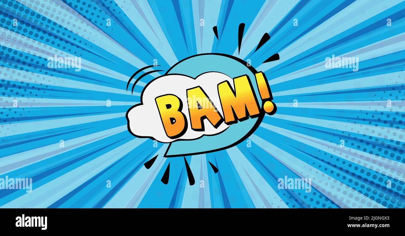Comic zoom inscription BAM on a colored background - Vector illustration Stock Vector