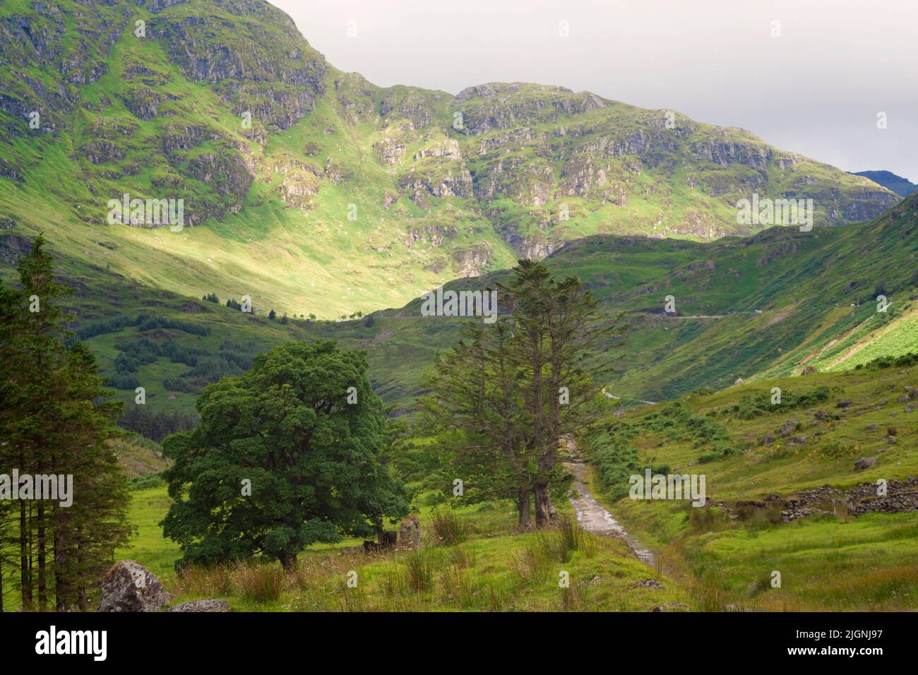 The old military road in Glen Croe, Argyll and Bute, Scotland Stock Photo