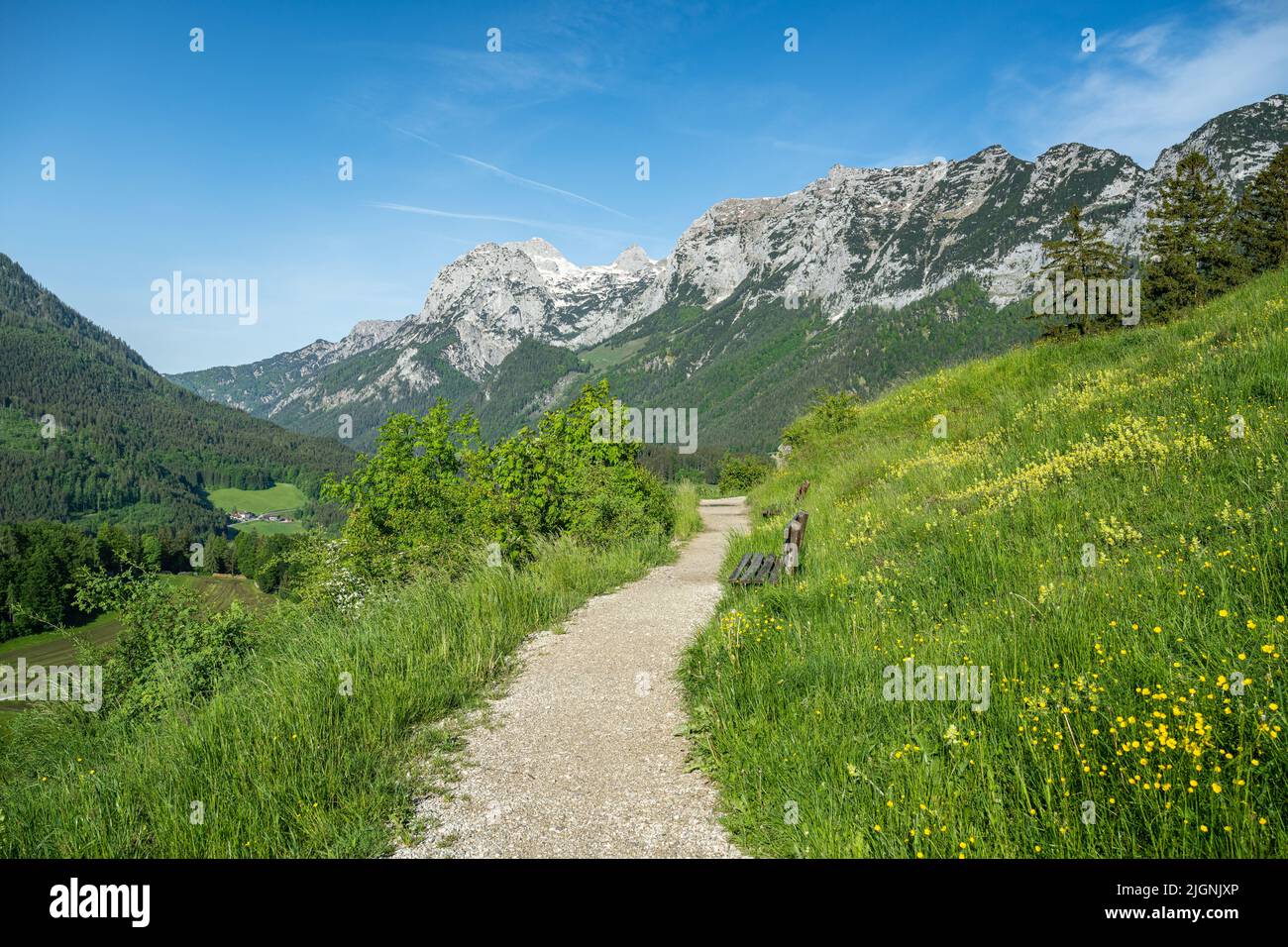Beautiful hiking trail Soleleitungsweg between Ramsau and Berchtesgaden ...