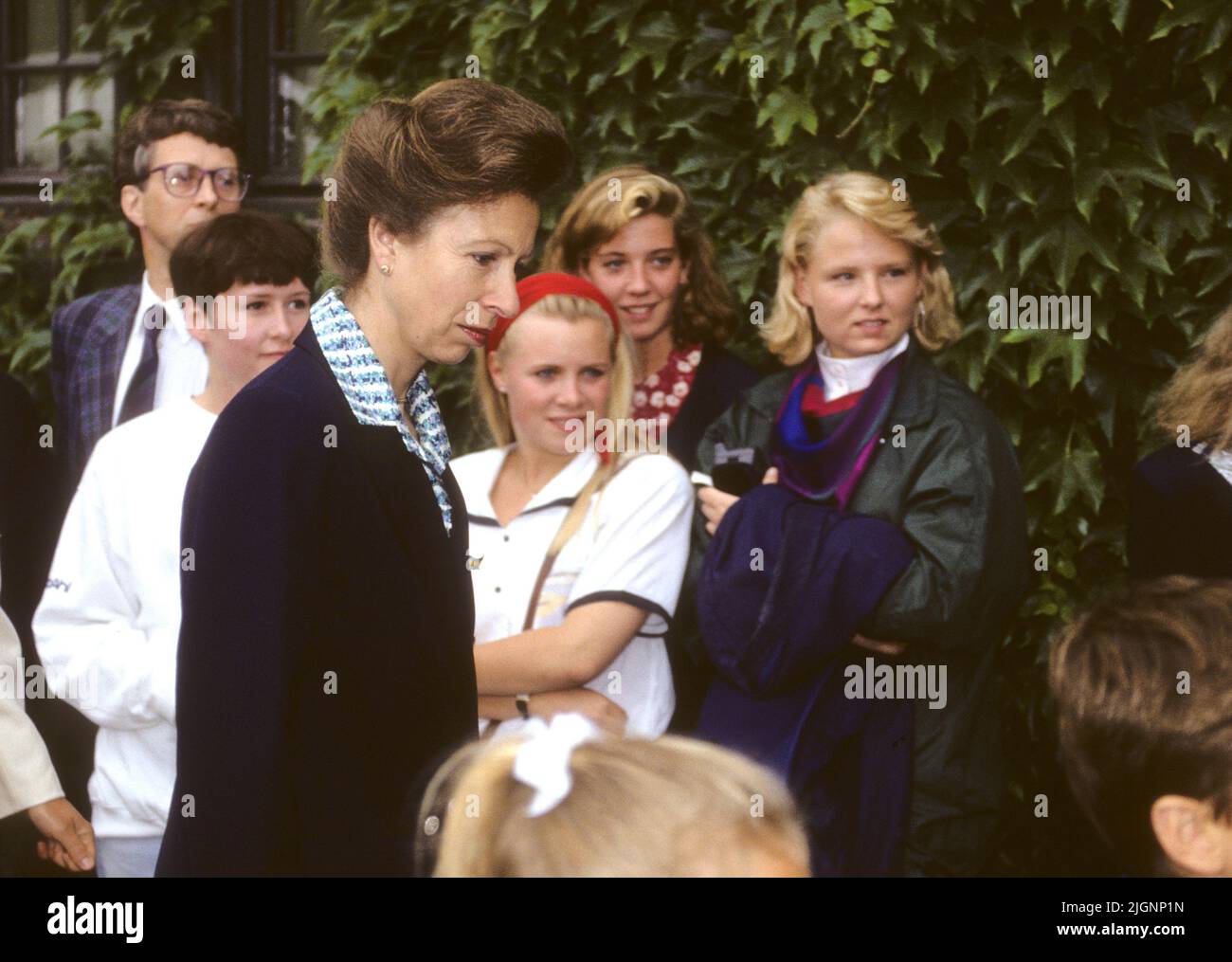 PRINCESS ANNE -Princess Royal -visiting Stockholm and the Equestrian World cup where she meet young Swedish riders Stock Photo