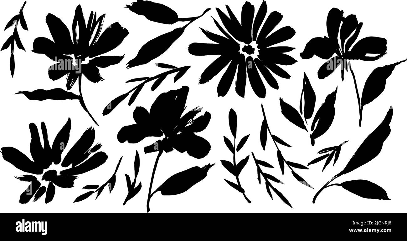 Meadow flowers vector set isolated on white Stock Vector Image & Art ...
