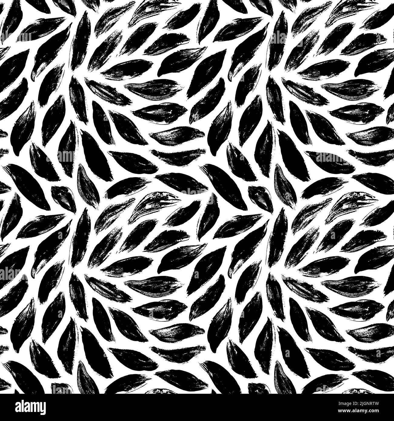 Hand drawn plant leaves vector seamless pattern Stock Vector Image ...