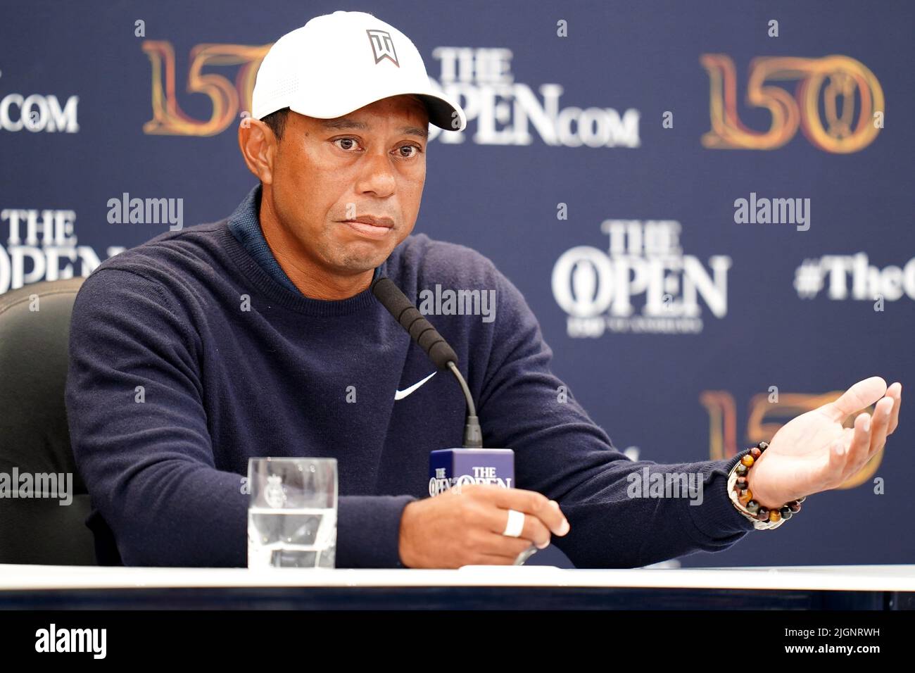 USA's Tiger Woods during a press conference on practice day three of