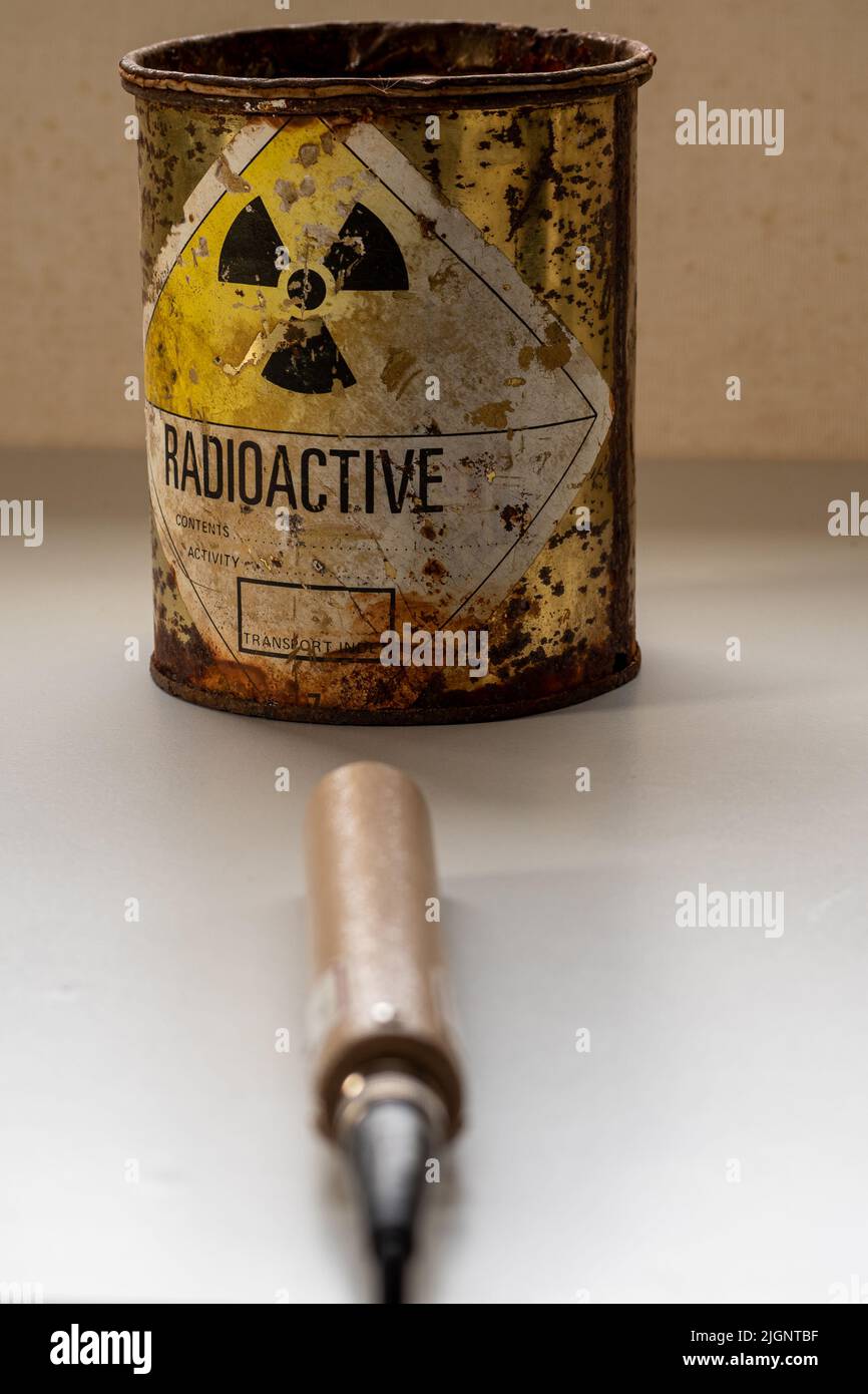 Handheld radiation survey instrument detecting radioactive material in