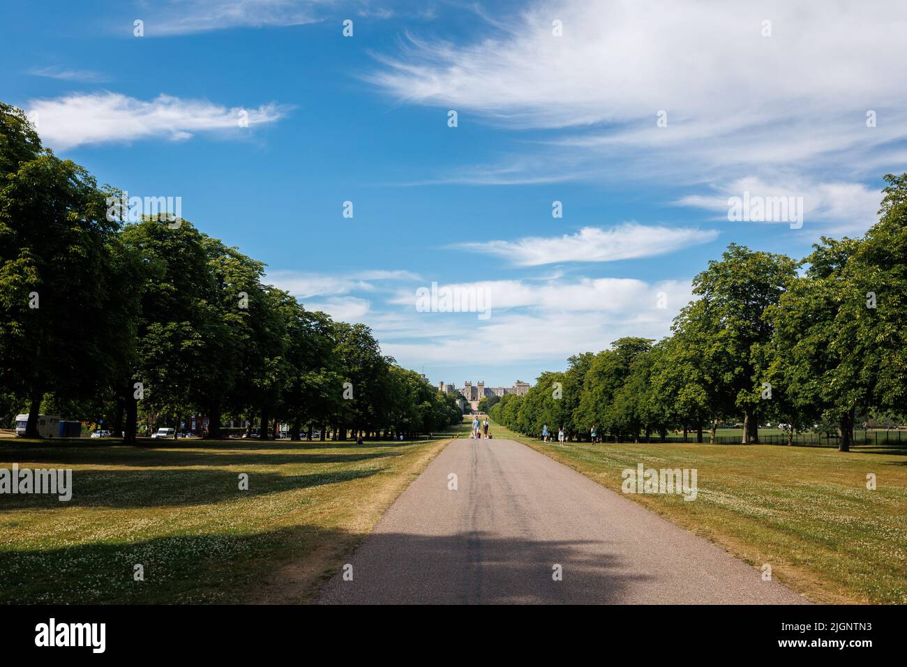 The Long Walk leading to Windsor Castle, Berkshire, UK Stock Photo