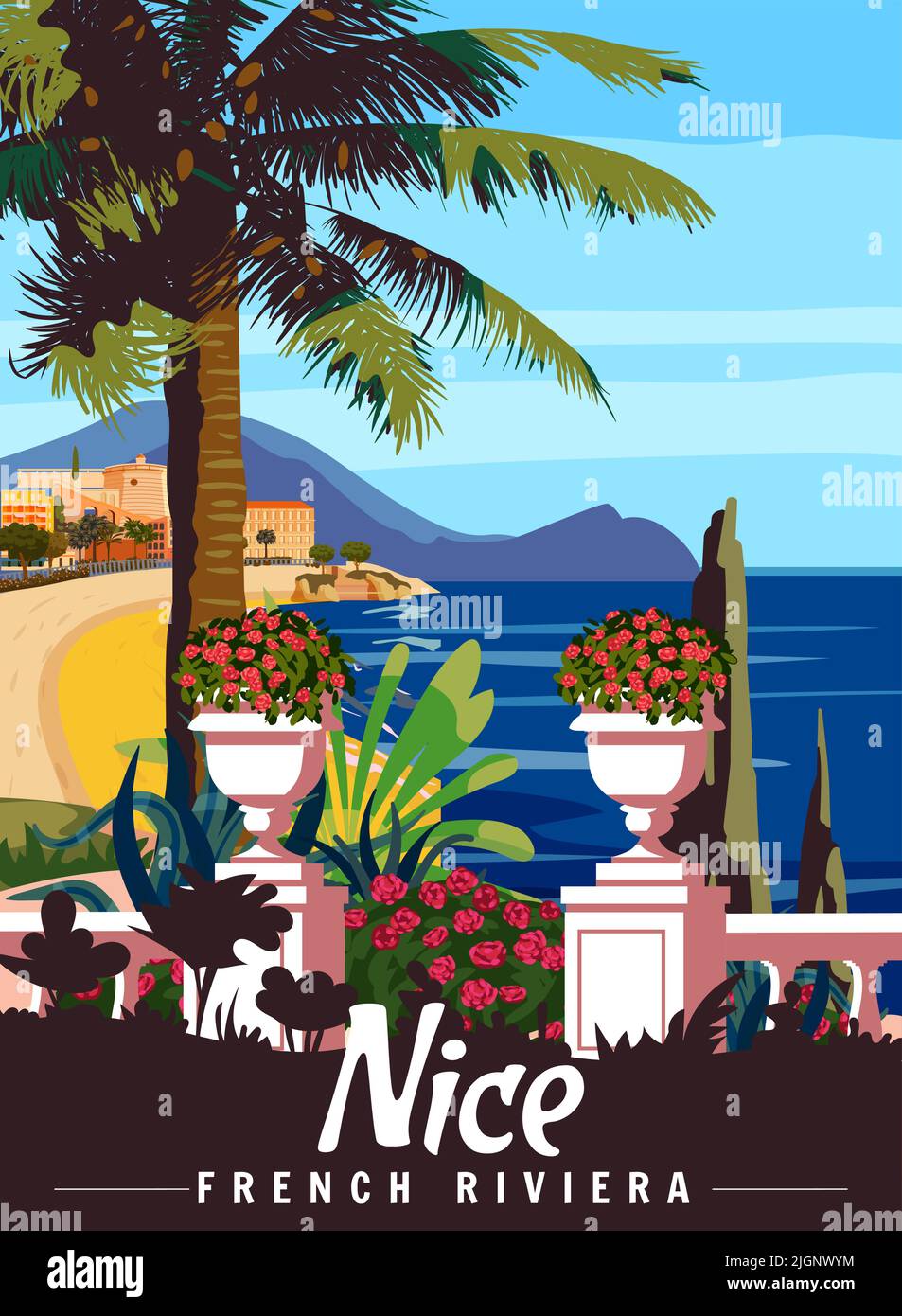 Cannes france palm tree Stock Vector Images - Alamy