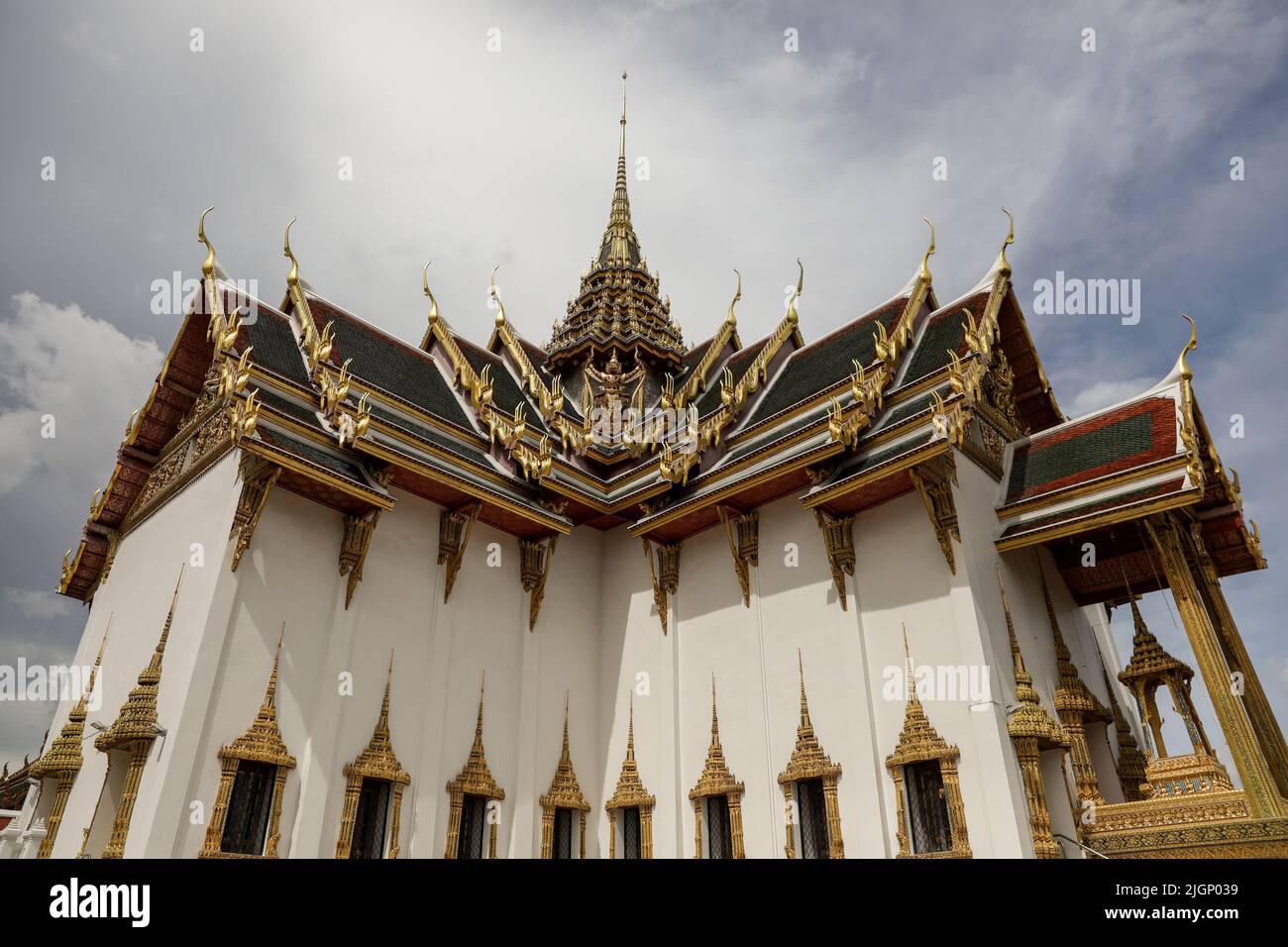 A temple inside the Grand Palace in Bangkok. Thailand continues to ease restrictions to boost its tourism despite the a global pandemic and new waves of coronavirus cases. Thailand. Stock Photo