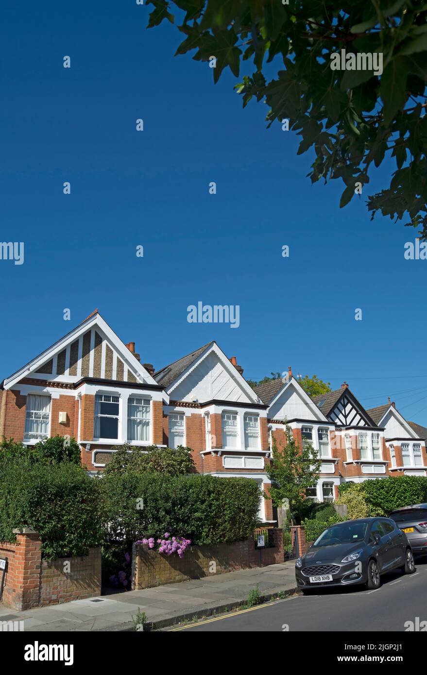 row of five detached edwardian houses in teddington, middlesex, england Stock Photo