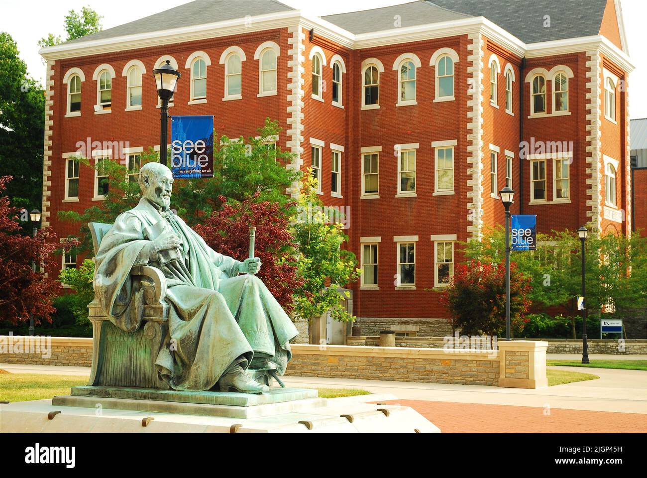 A statue of James Kennedy Patterson sits on the campus of the University of Kentucky in Lexington,.  He was the first President of the University Stock Photo