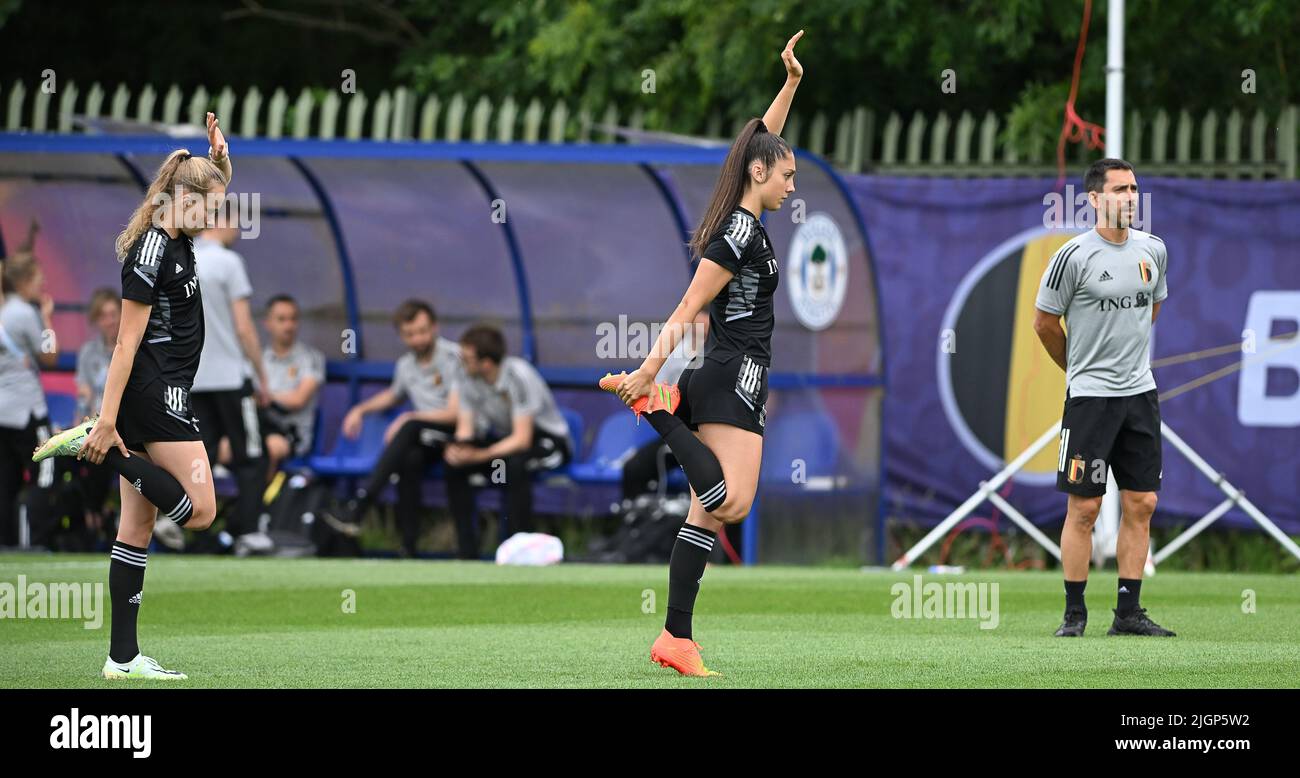 Belgium's Feli Delacauw and Belgium's Amber Tysiak pictured during a