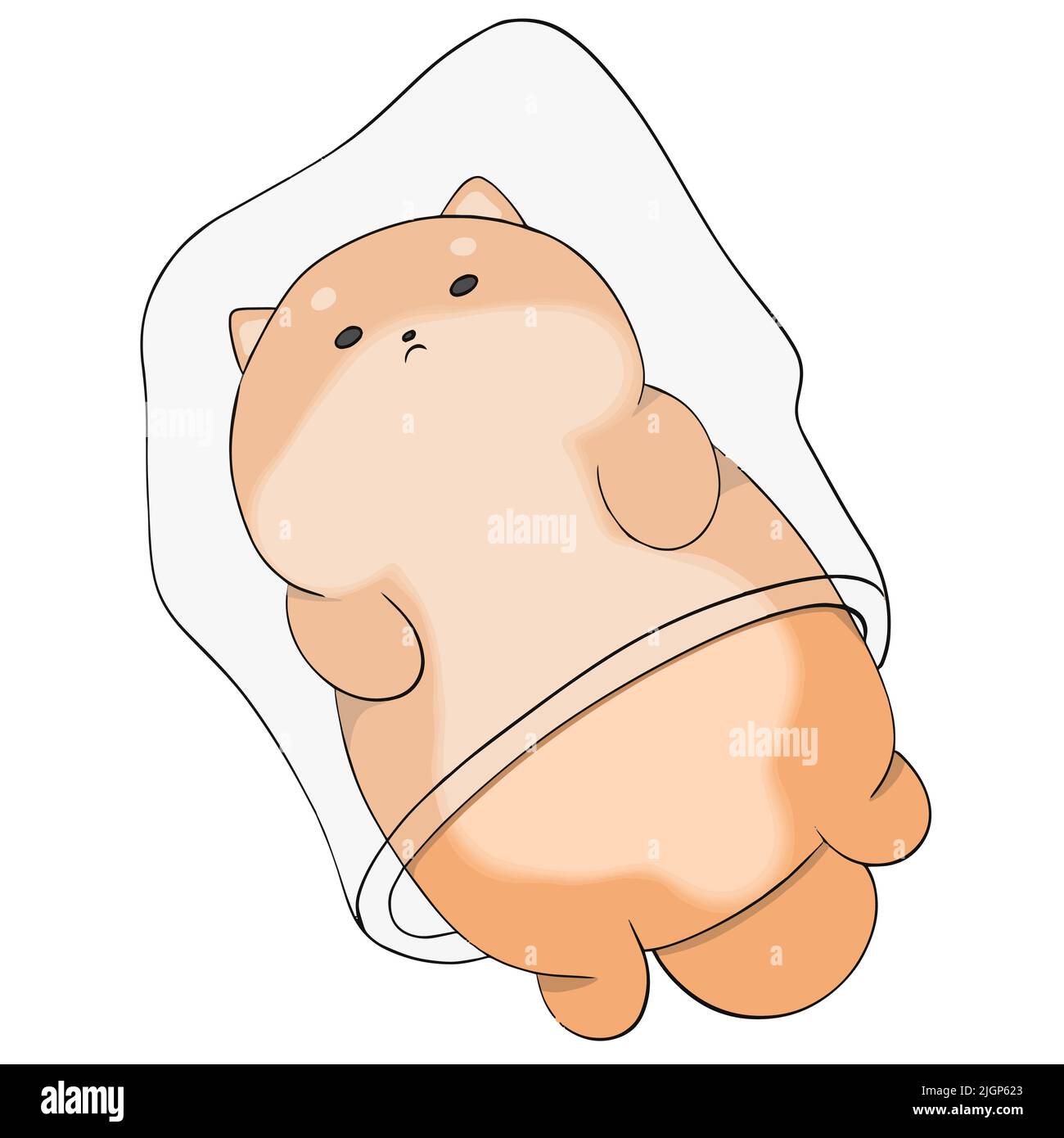The cat climbed into a plastic bag and lies resting Stock Vector