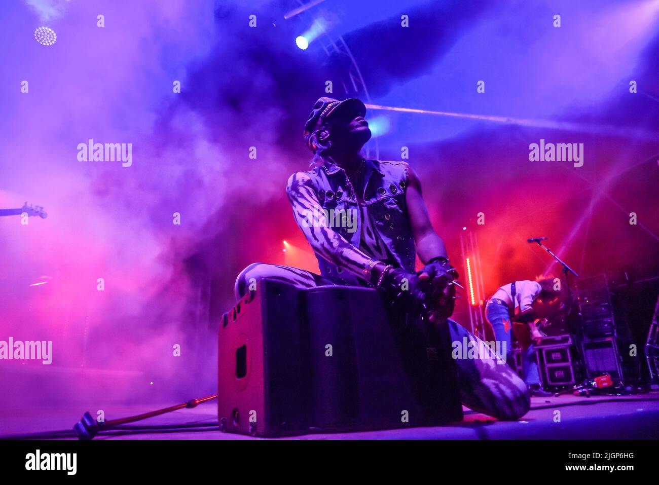 July 11, 2022, Rome, Italy: Yves Tumor in concert at Villa Ada Festival 2022 in Rome. (Credit Image: © Roberto Bettacchi/Pacific Press via ZUMA Press Wire) Stock Photo