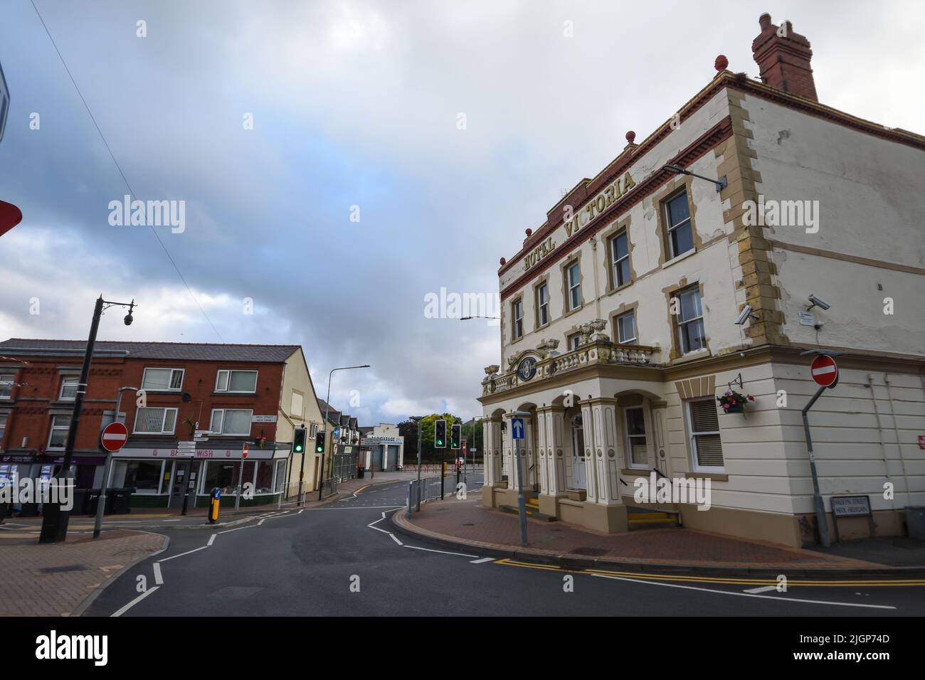 Holywell, UK Jun 19, 2022 A general street scene view of Victoria