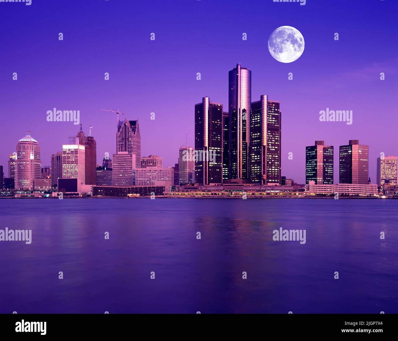 1991 HISTORICAL DOWNTOWN SKYLINE DETROIT MICHIGAN USA Stock Photo Alamy