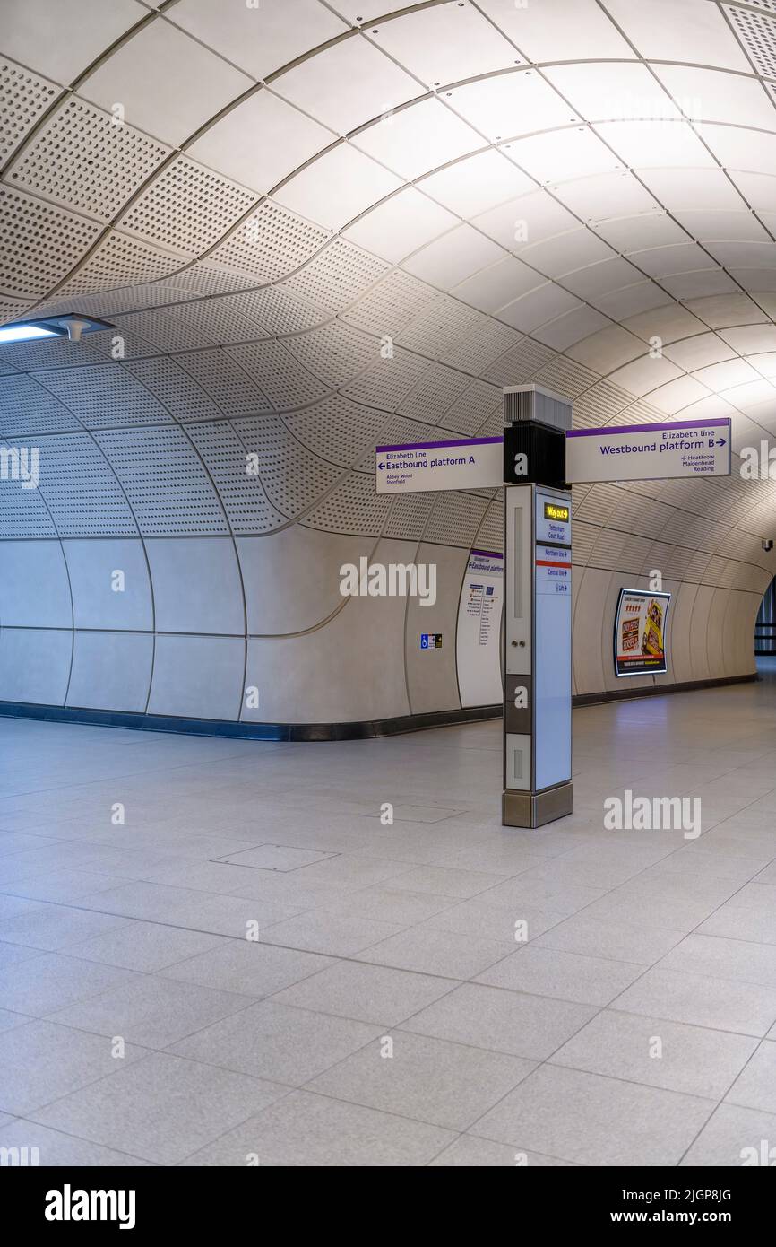Tottenham Court Road tube station on the new Elizabeth Line underground