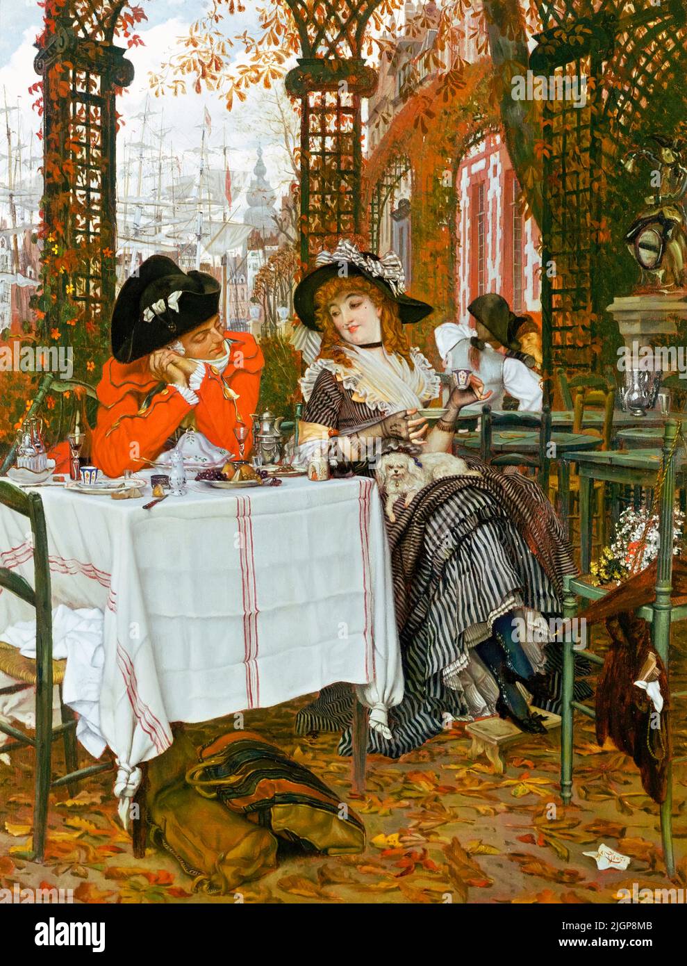 James Tissot, A Luncheon (Un Dejeuner), painting in oil on canvas, 1868 Stock Photo