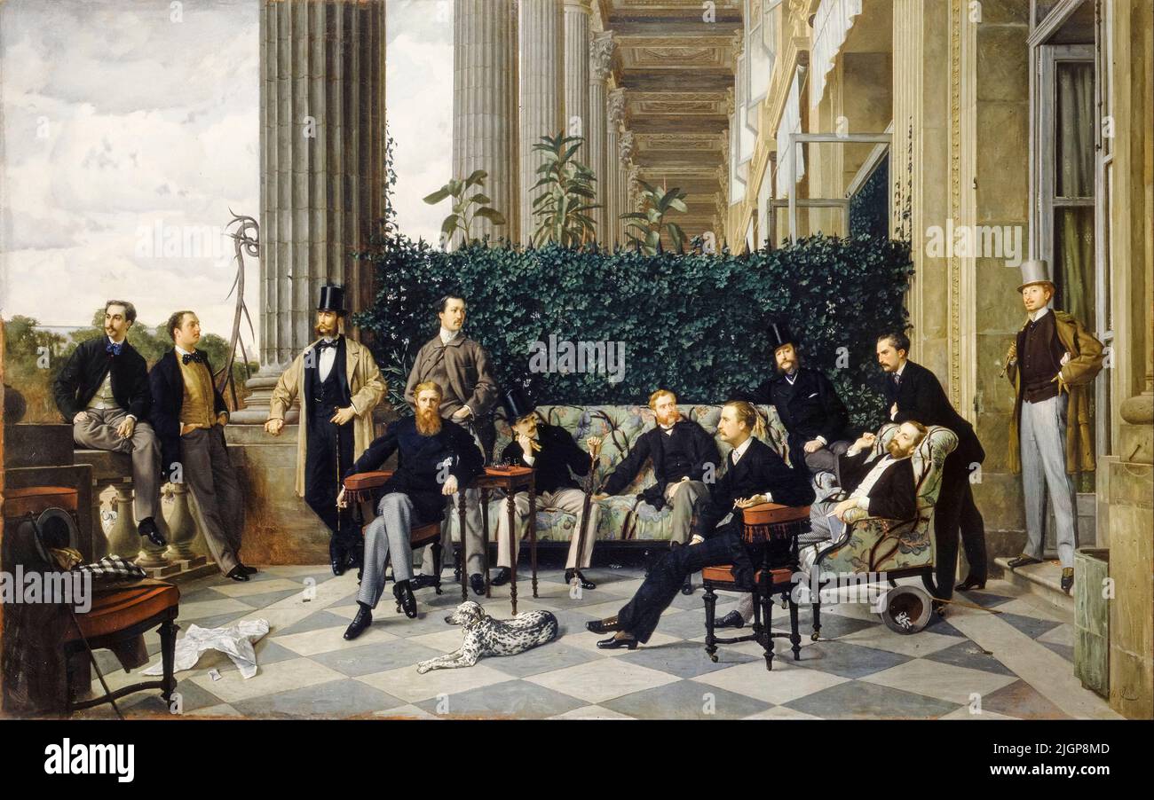 The Circle Of The Rue Royale, painting in oil on canvas by James Tissot, 1868 Stock Photo