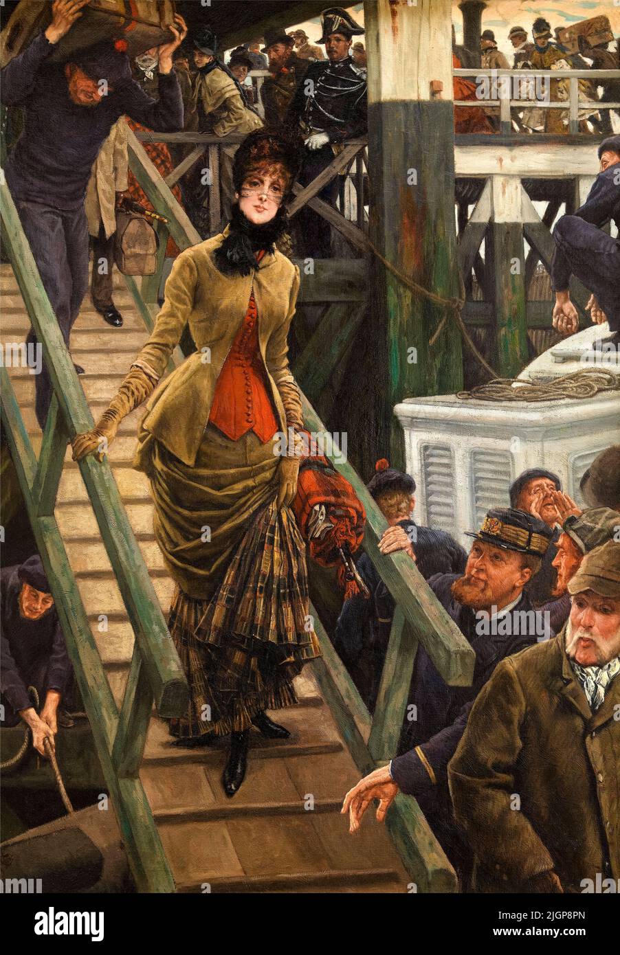 James Tissot, Embarkation at Calais, painting in oil on canvas, 1883-1885 Stock Photo