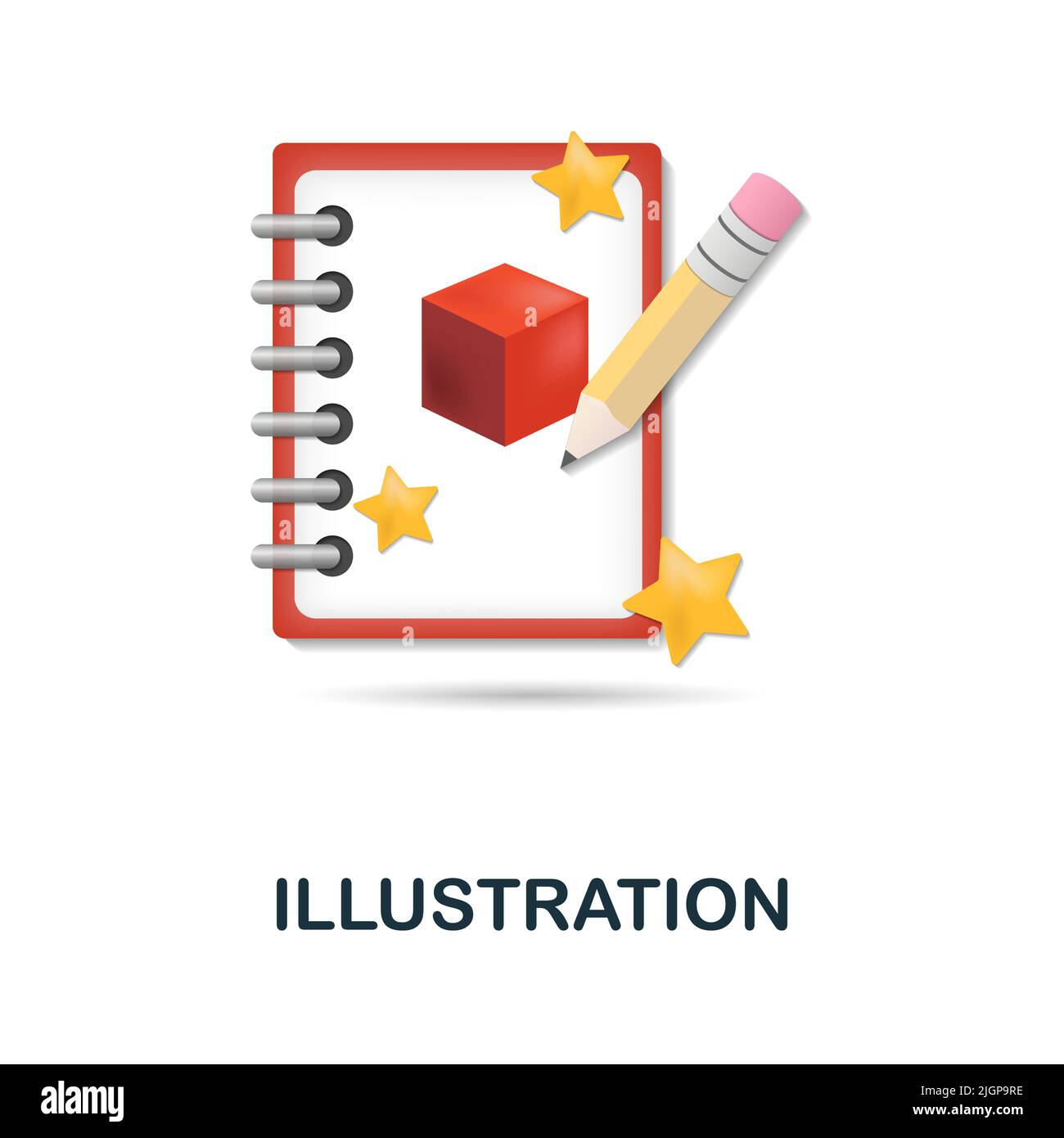 Illustration icon in 3d. Colored illustration from creative package ...