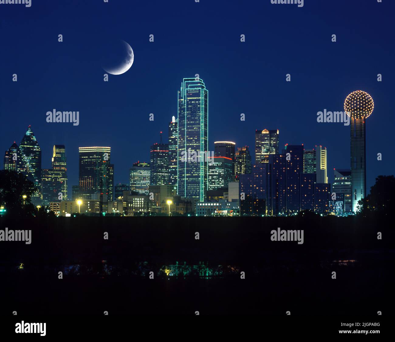 1992 HISTORICAL DOWNTOWN SKYLINE TRINITY RIVER GREENBELT PARK DALLAS