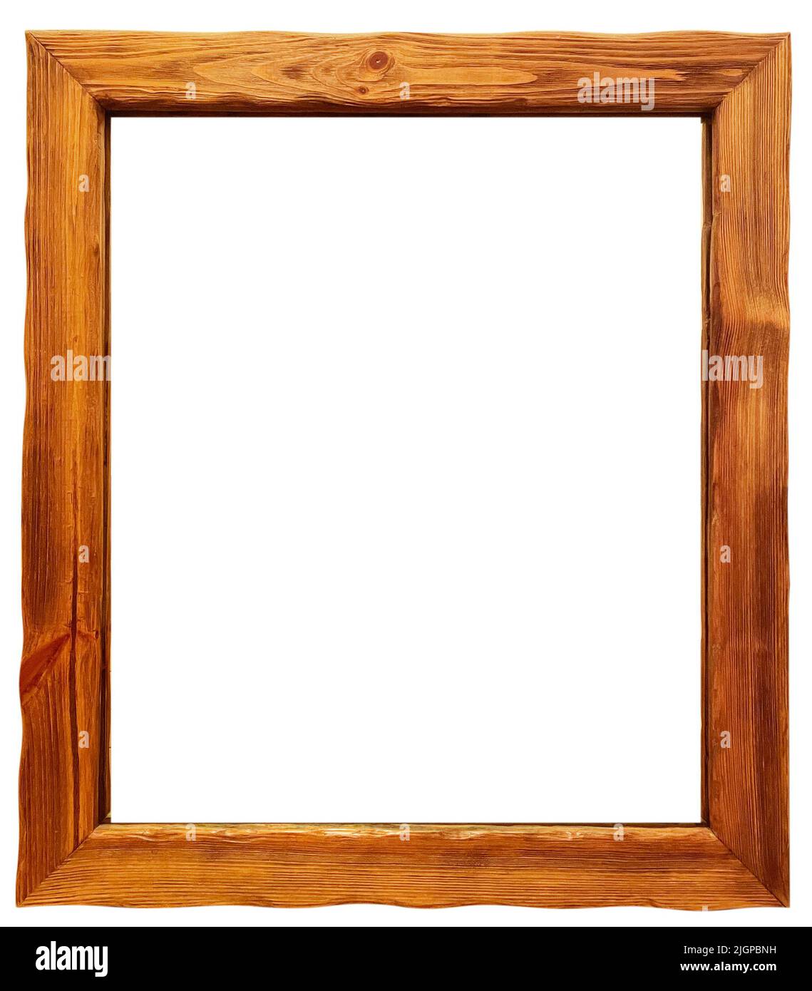 Wooden frame isolated on white background Stock Photo