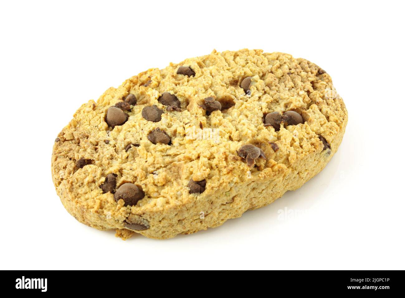 One chocolate chip cookie isolated on white background Stock Photo Alamy