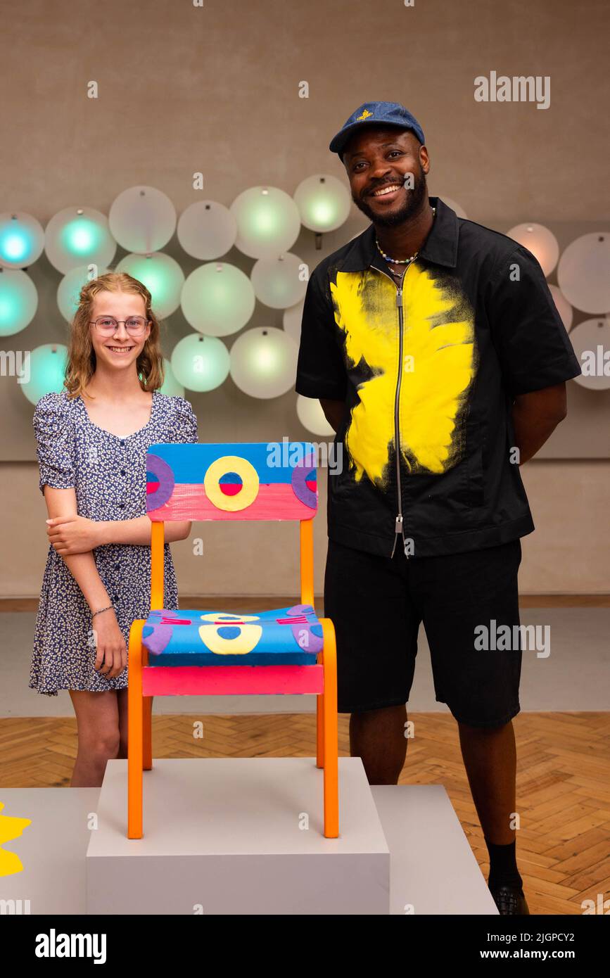 EDITORIAL USE ONLY Artist Yinka Ilori joins Matilda Tuck from