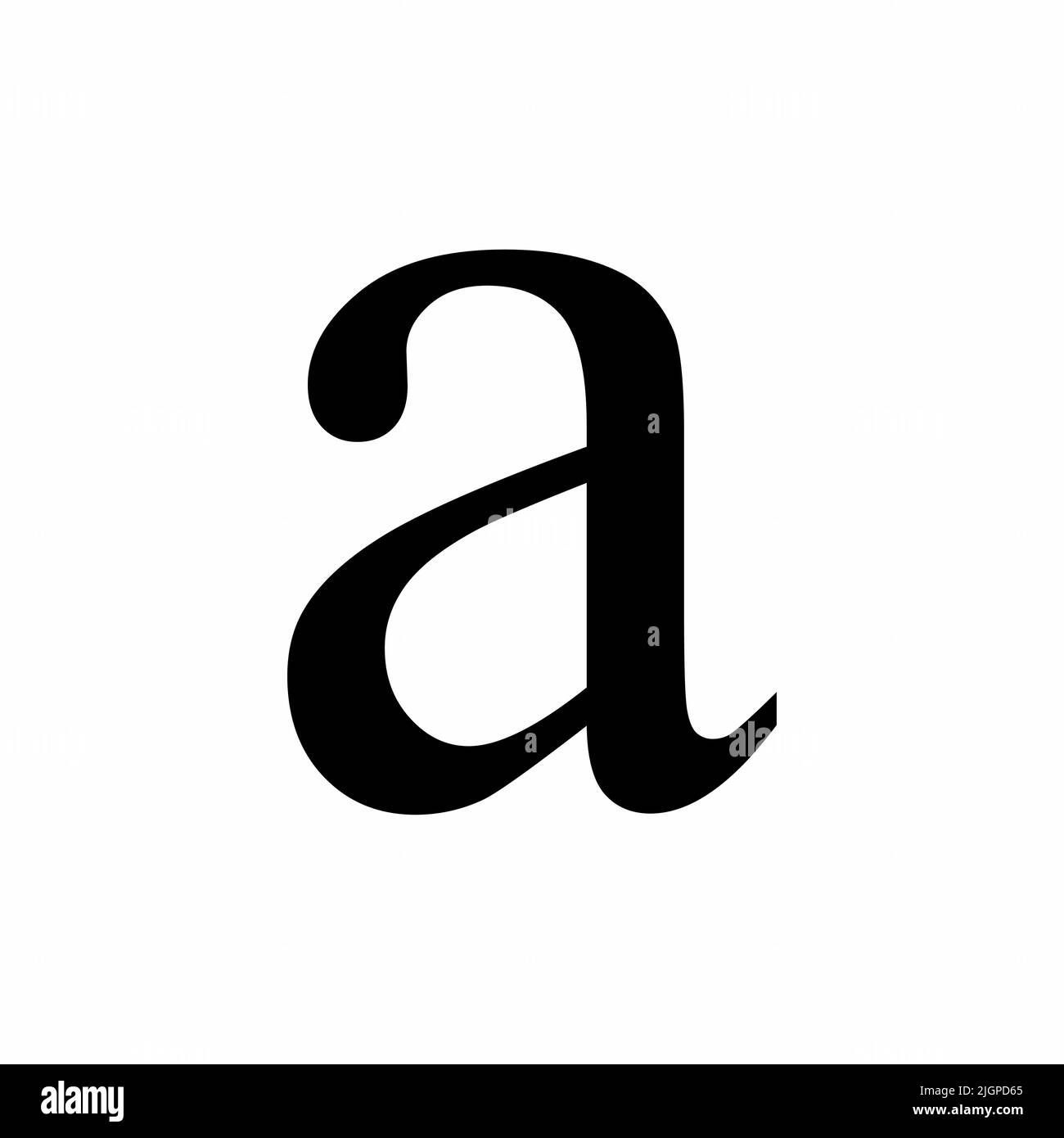Latin a lowercase symbol isolated on white background Stock Vector