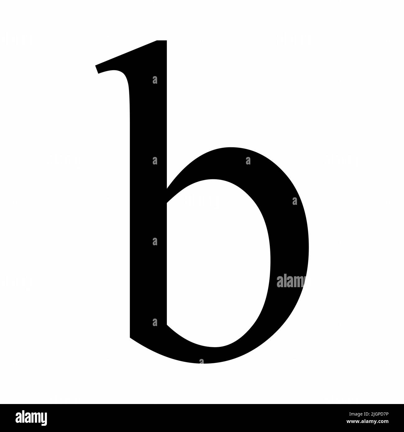 Latin b lowercase symbol isolated on white background Stock Vector