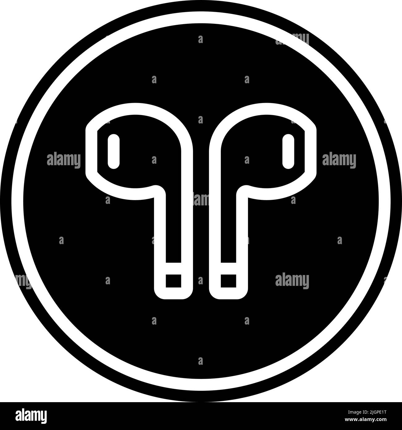Microphone earbuds on black Stock Vector Images - Alamy