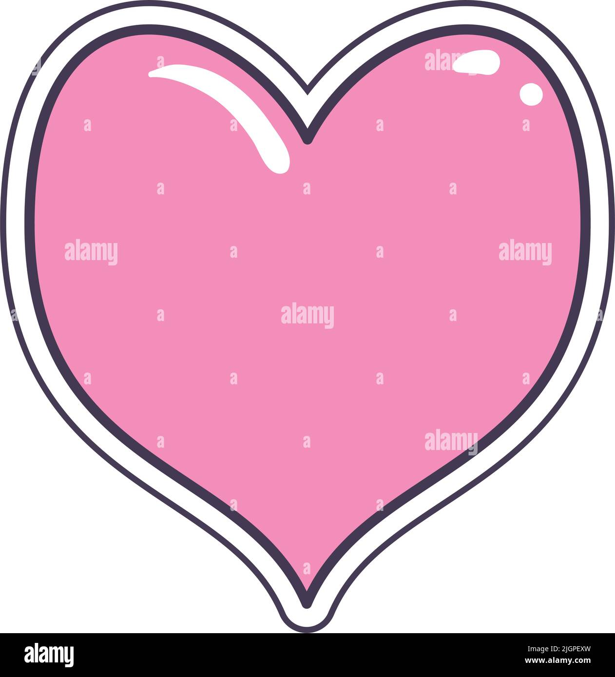 flat pink big heart Stock Vector Image & Art - Alamy