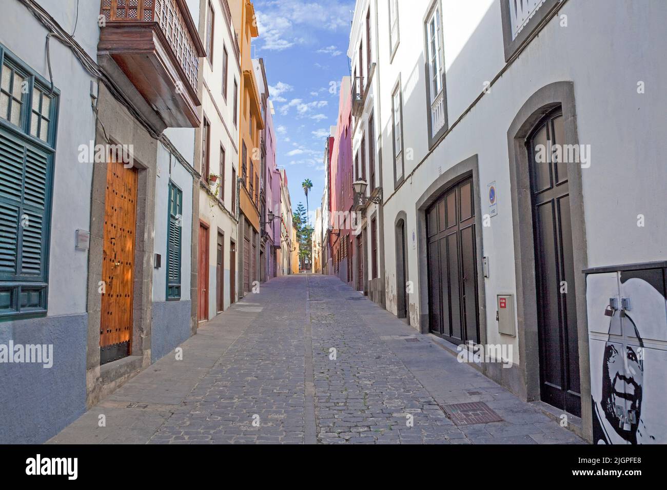 Alley in the old town Vegueta, Las Palmas, Grand Canary, Canary islands, Spain, Europe Stock Photo